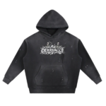 Vintage Washed Frayed Fleece Hoodie