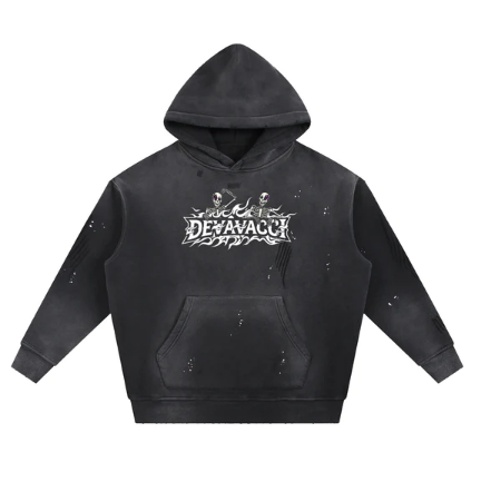 Vintage Washed Frayed Fleece Hoodie